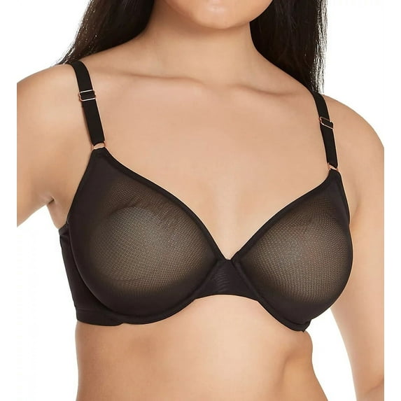 Smart & Sexy BLACK HUE Sheer Mesh Demi Underwire Bra, US 38D, NWOT