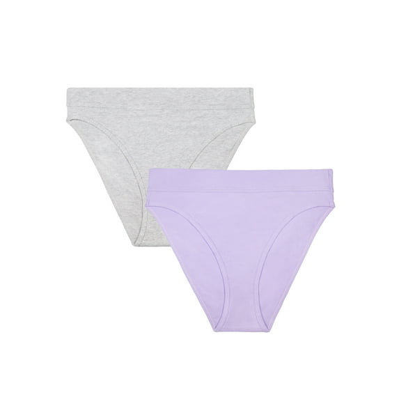 Smart & Sexy High Cut High Waist Briefs Stretchy Solid Everyday Panty (Women's) 2 Pack