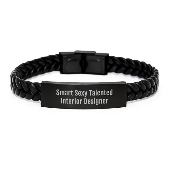 Smart Sexy Talented Interior Designer Gifts from Friends - Christmas Unique Gifts for Interior Designer Men - Interlaced Leather Bracelet for Men