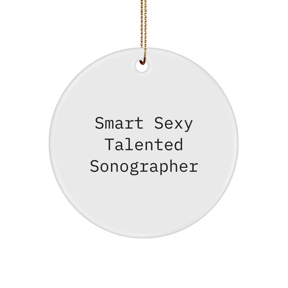 Smart Sexy Talented Sonographer Gifts for Christmas - Circle Ornament from Friends, 'You're the Heart of the Hospital' - White Color, 2.75'' tall