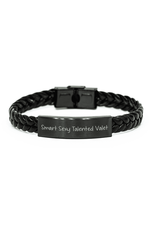 Smart Sexy Talented Valet Gifts for Him - Interlaced Leather Bracelet, Mothers Day Unique Gifts from Dad to Son or Husband