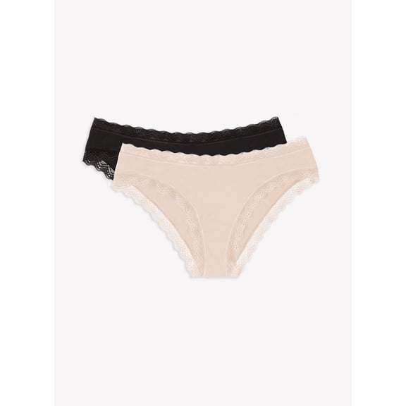 Smart & Sexy Women's 2-Pack Mesh & Lace Cheeky Brief Panties