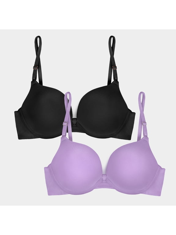 Women's Add 2 Cup Sizes Push Up Bra, Single and 2-Pack