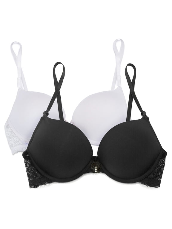 Women's Add 2 Cup Sizes Push Up Bra, Single and 2-Pack