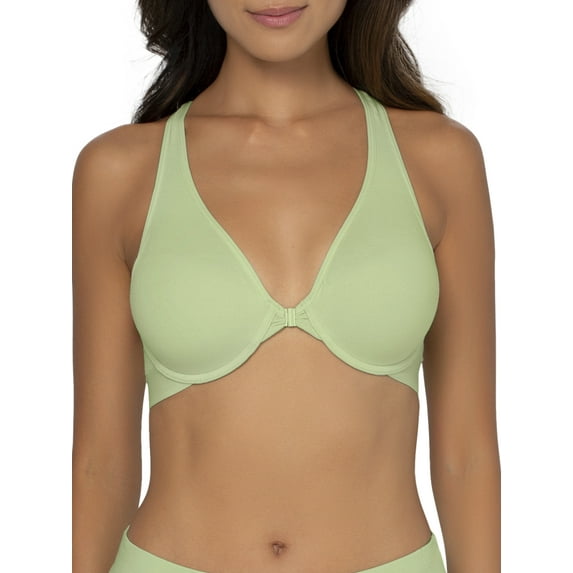 Smart & Sexy Women's Comfort Cotton Front & Back Close Racerback Bra, Style-SA1411