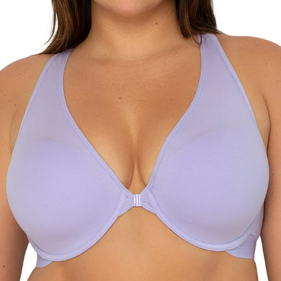 Smart & Sexy Women's Comfort Cotton Front & Back Close Racerback Bra