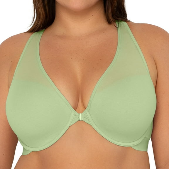Smart & Sexy Women's Comfort Cotton Front & Back Close Racerback Bra