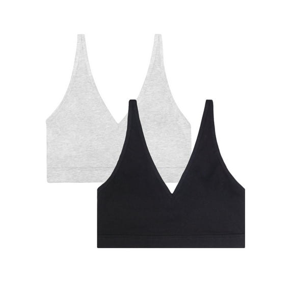 Smart & Sexy Women's Comfort Cotton Plunge Bralette, 2-Pack, Style-SA1420