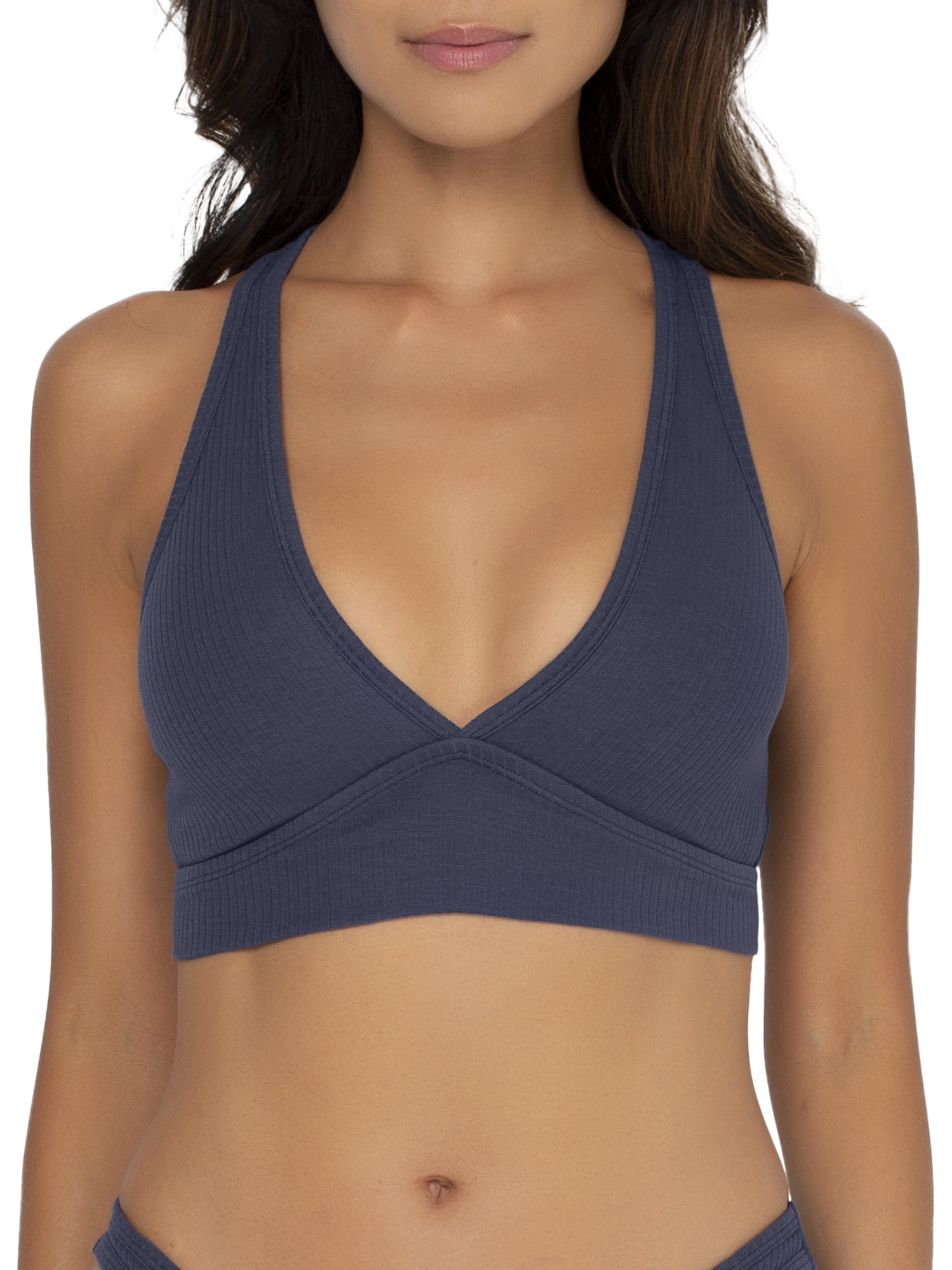 Smart & Sexy Women's Comfort Cotton Rib Cut-Out Racerback Bralette, Style-SA1415