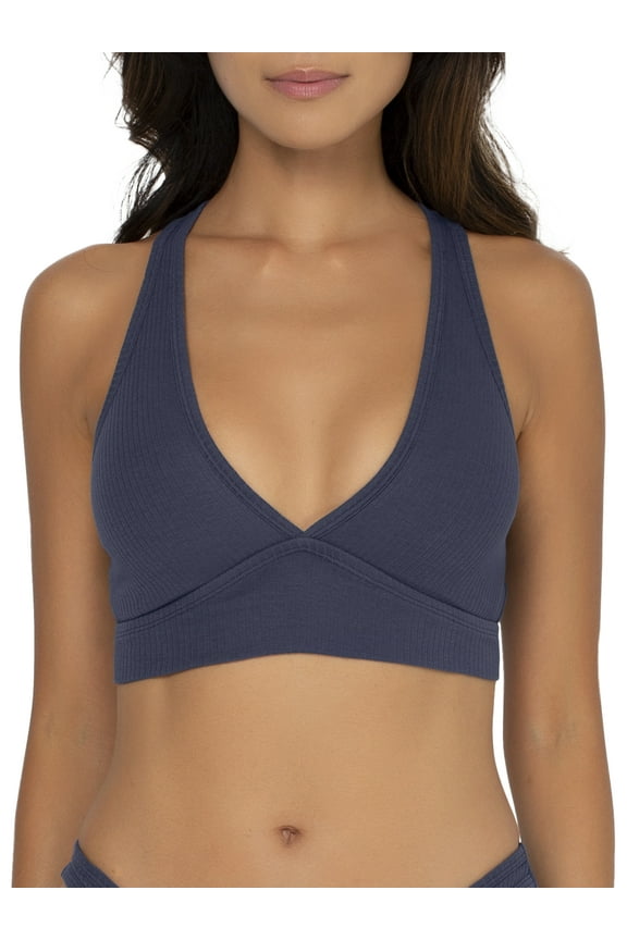 Women's Comfort Cotton Rib Cut-Out Racerback Bralette, Style-SA1415