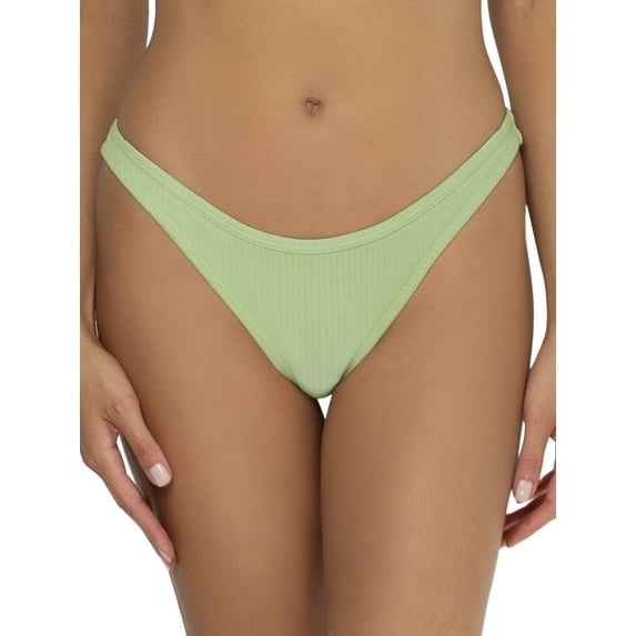 Smart & Sexy Women's Comfort Cotton Rib High-Leg Bikini Panty, 2-Pack, Style-SA1414