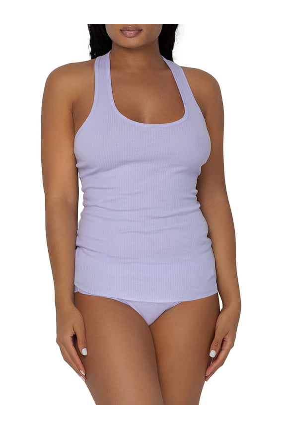 Women's Comfort Cotton Rib Tank & Shorts Sleepwear Set, S-3X