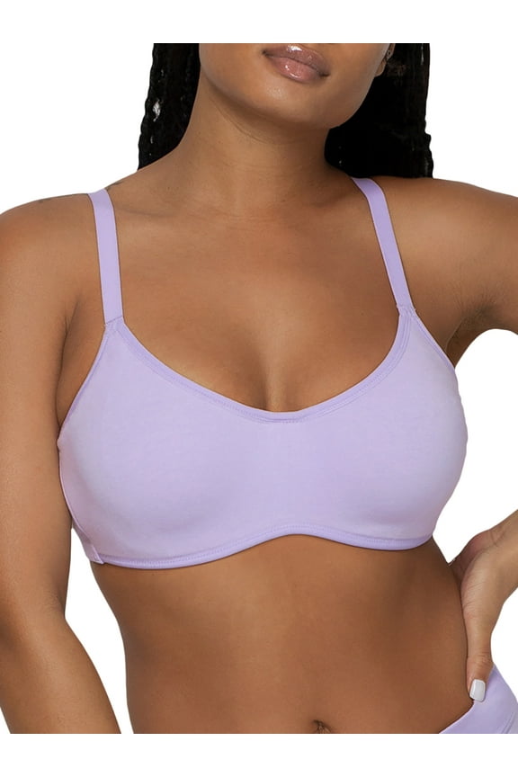 Women's Comfort Cotton Scoop Neck Unlined Underwire Bra, Style-SA1410