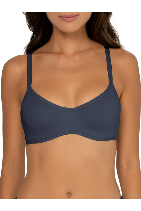 Women's Comfort Cotton Scoop Neck Unlined Underwire Bra, Style-SA1410