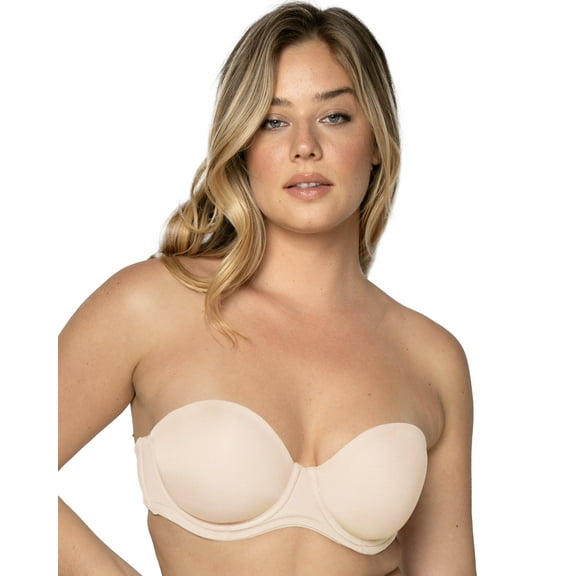 Smart & Sexy Women's Full Support Light Lined Strapless Bra, Support with Underwire for Exception Lift, Perfect for Weddings