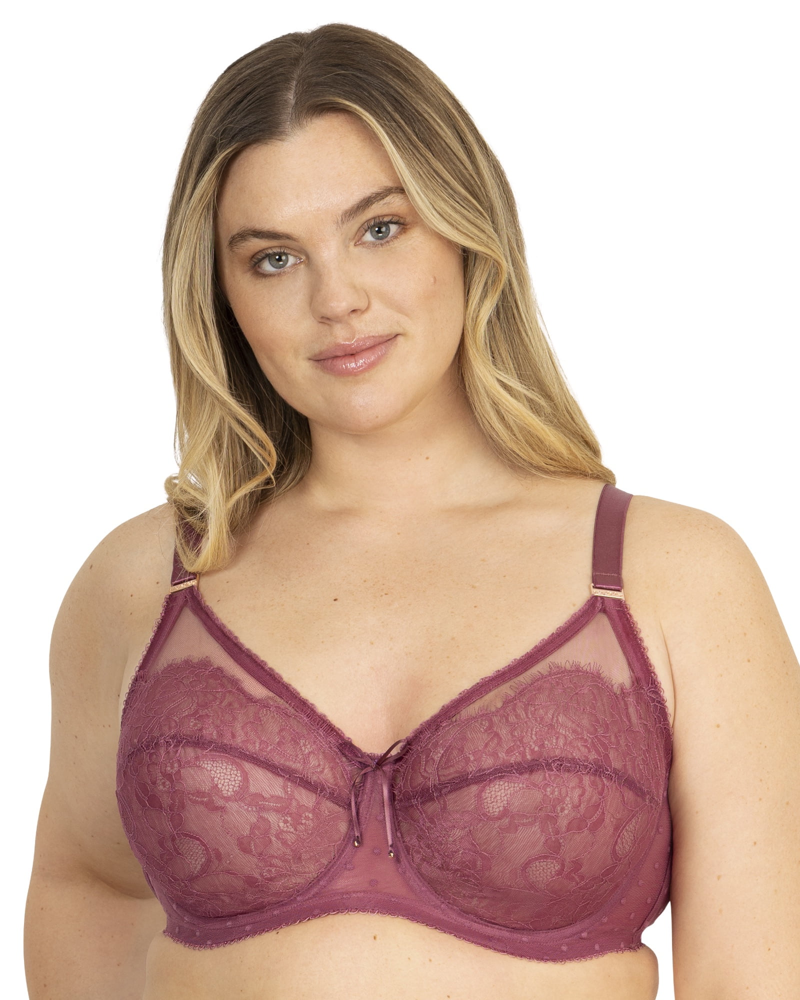 Smart & Sexy Women's Lace & Mesh Full Coverage Unlined Underwire Bra