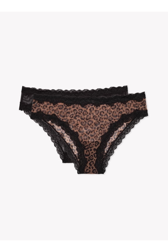 Women's 2-Pack Mesh & Lace Cheeky Brief Panties