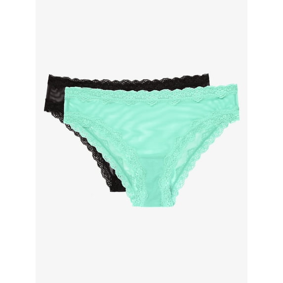 Smart & Sexy Women's Lace Trim Cheeky Panties, 2-pack, Style-SA1377