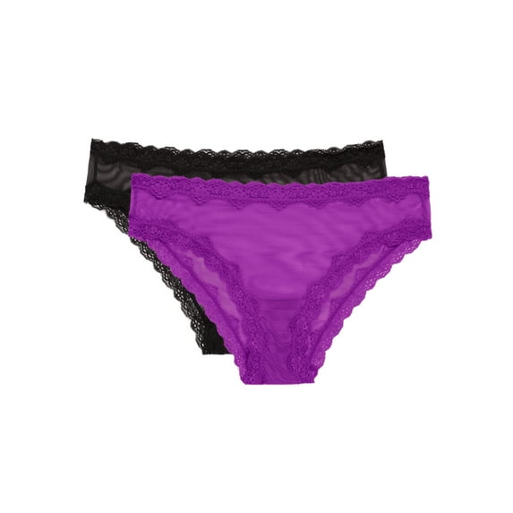 Smart & Sexy Women's Lace Trim Cheeky Panties, 2-pack, Style-SA1377