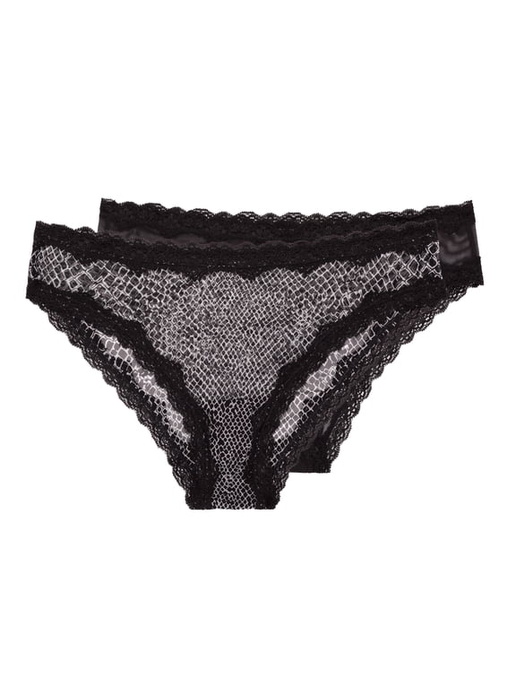Women's Lace Trim Cheeky Panties, 2-pack, Style-SA1377