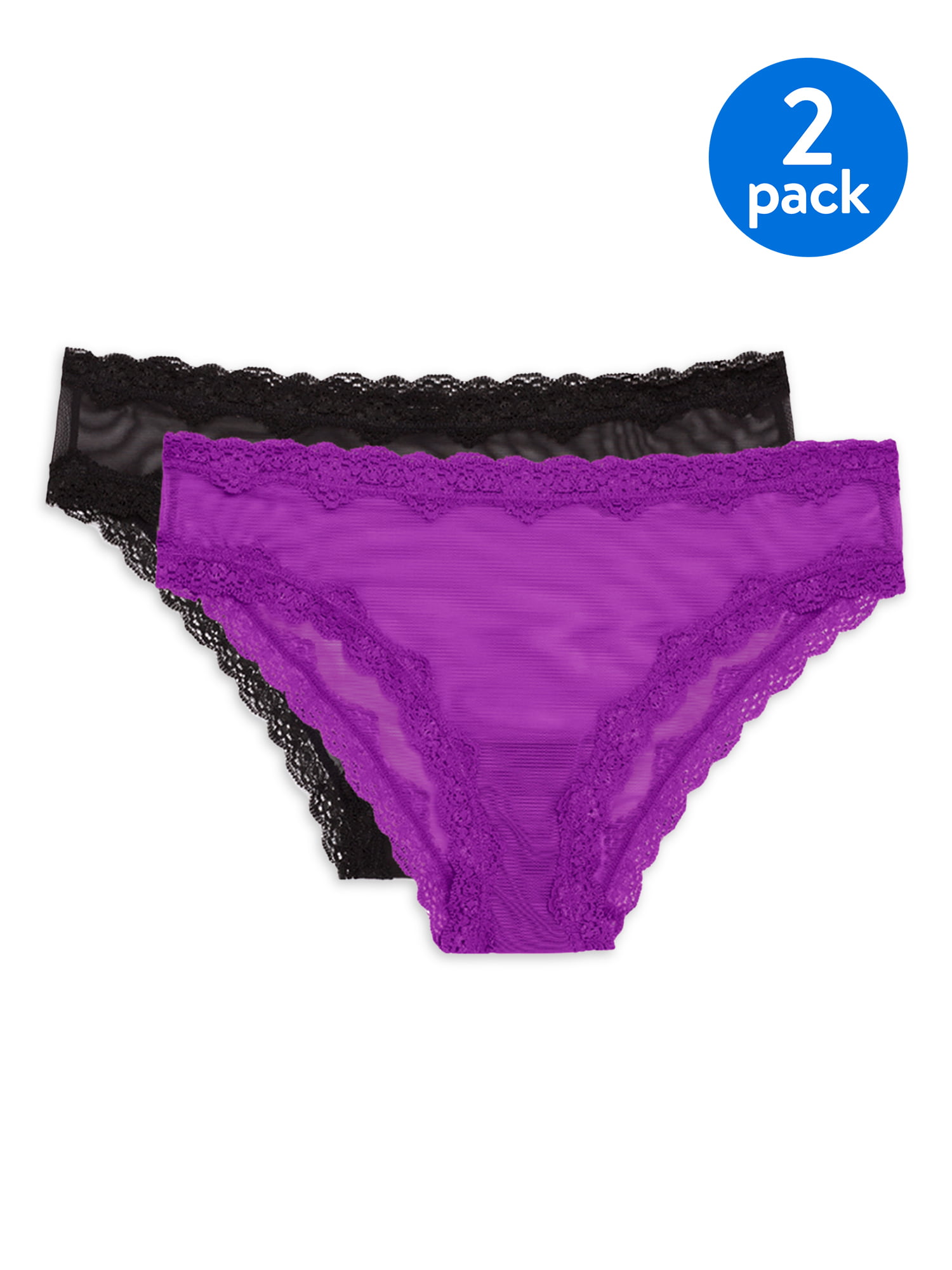 Smart & Sexy Women's Lace Trim Cheeky Panties, 2-pack, Style-SA1377 