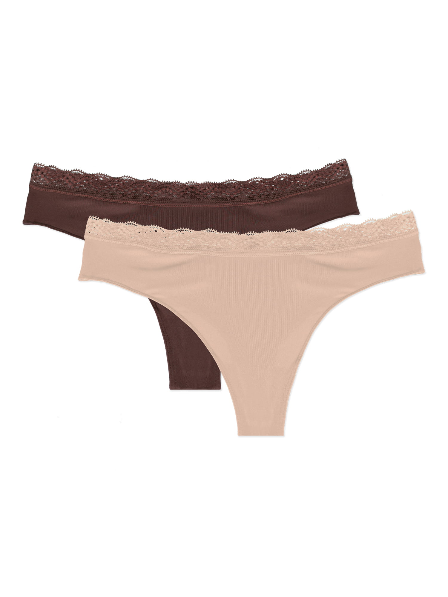 Smart & Sexy Women's Lace Trim Thong Panty, 2-pack, Style-SA1376 