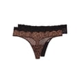 thumbnail image 1 of Smart & Sexy Women's Lace Trim Thong Panty, 2-pack, Style-SA1376, 1 of 9