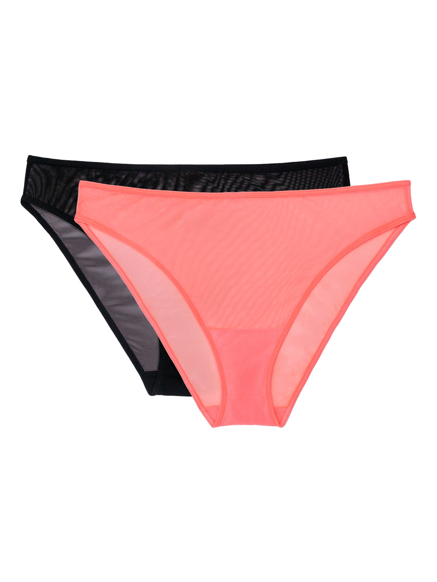Smart and Sexy Women's Mesh String Bikini Panty 6 Pack Black Hue/Bark S