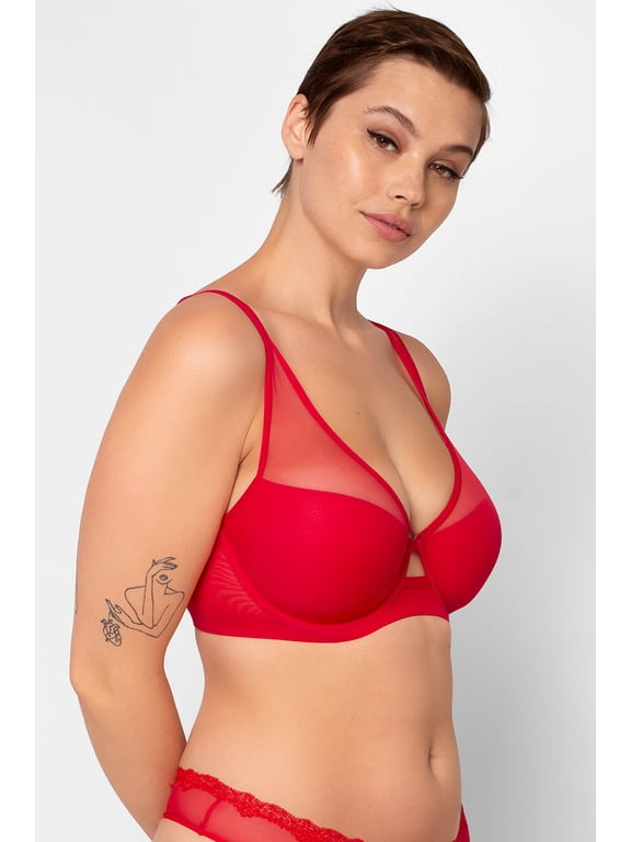 Women's Mesh Plunge Bra, Single and 2-Pack