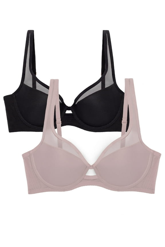 Women's 2-Pack Mesh Plunge Bra