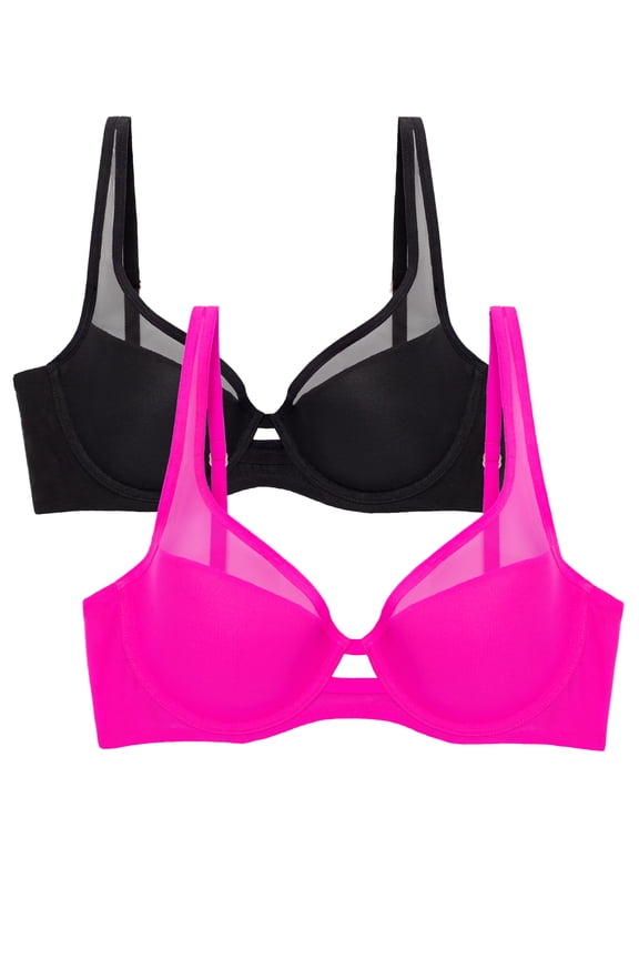 Women's Mesh Plunge Bra, Single and 2-Pack