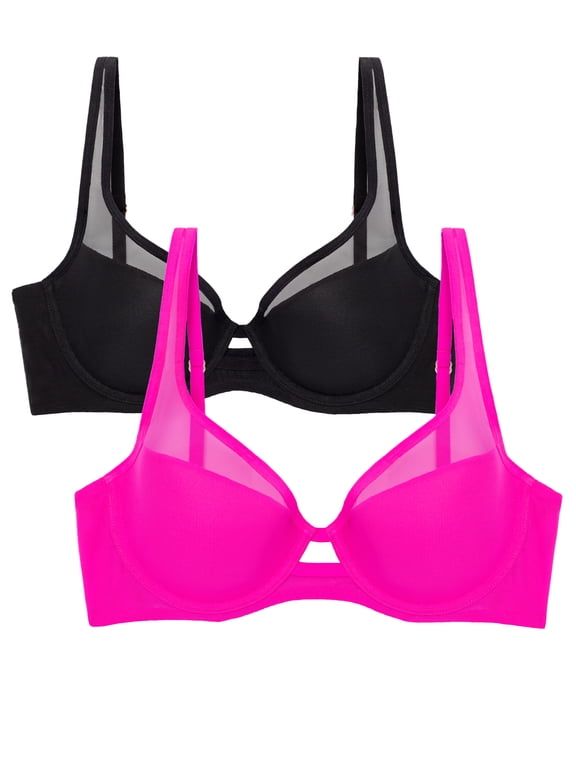 Women's Mesh Plunge Bra, Single and 2-Pack
