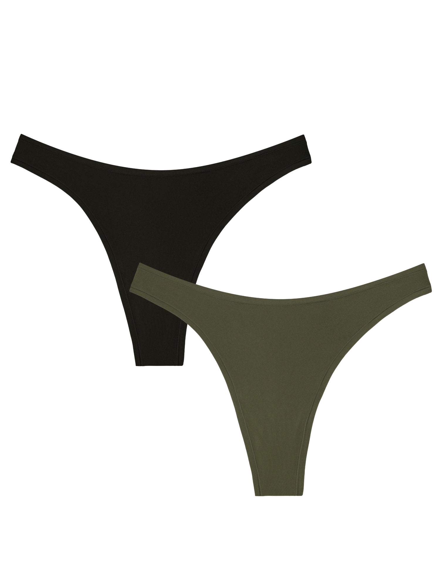 Smart & Sexy Women's Naked Dip Front Thong, 2-Pack, Style