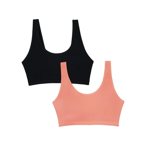 Smart & Sexy Women's Naked Scoop Neck Bralette, 2-Pack, Style-SA1438