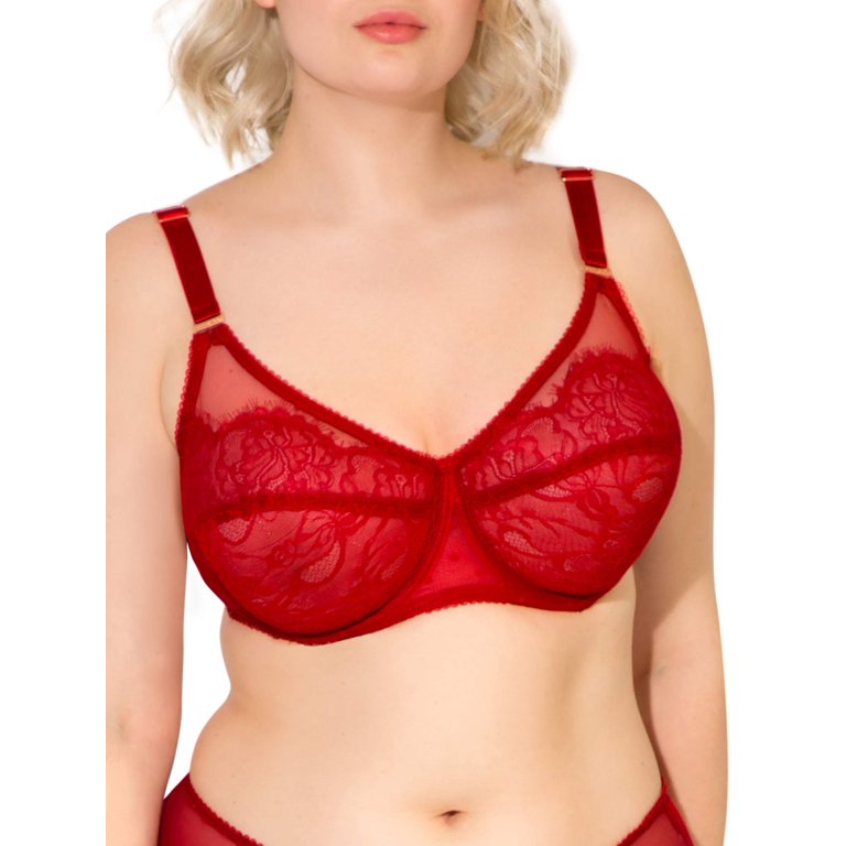 Smart & Sexy Women's Plus Size Retro Lace & Mesh Unlined Underwire