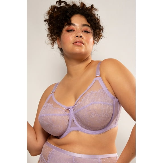 Smart & Sexy Women's Plus Size Retro Lace & Mesh Unlined Underwire Bra