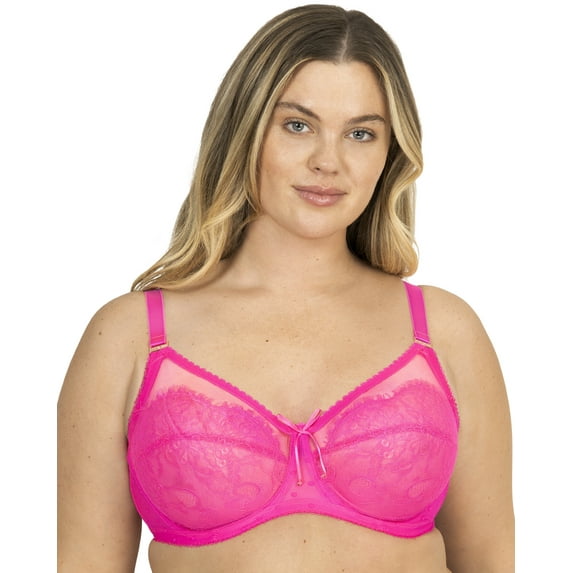 Smart & Sexy Women's Plus Size Retro Lace & Mesh Unlined Underwire Bra