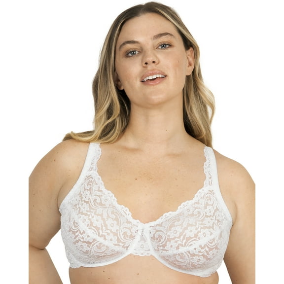 Smart & Sexy Women's Plus Size Signature Lace Unlined Underwire Bra with Added Support