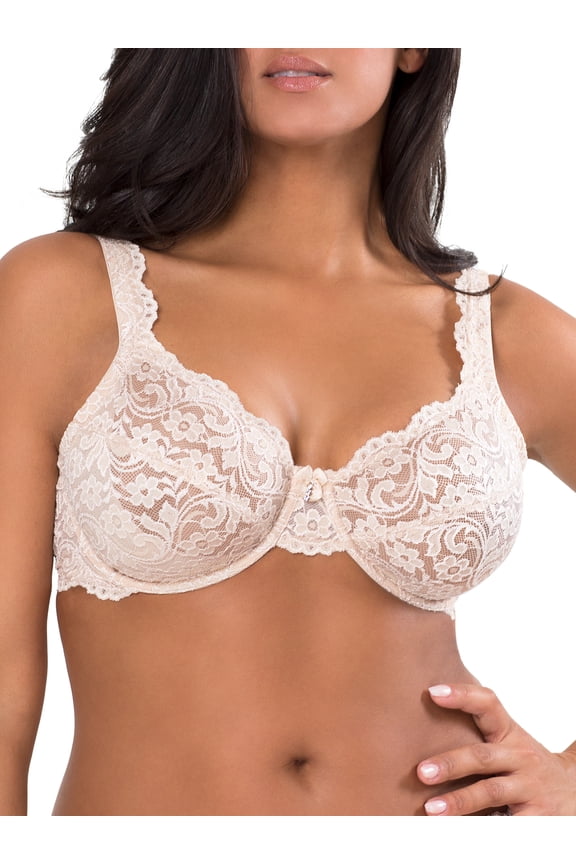 Women's Plus Size Signature Lace Unlined Underwire Bra with Added Support