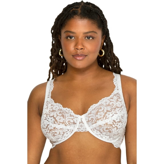 Smart & Sexy Women's Plus Size Signature Lace Unlined Underwire Bra with Added Support