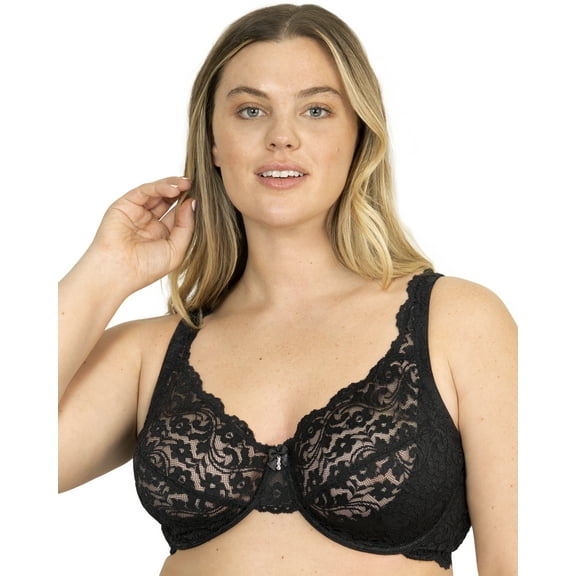 Smart & Sexy Women's Plus Size Signature Lace Unlined Underwire Bra with Added Support