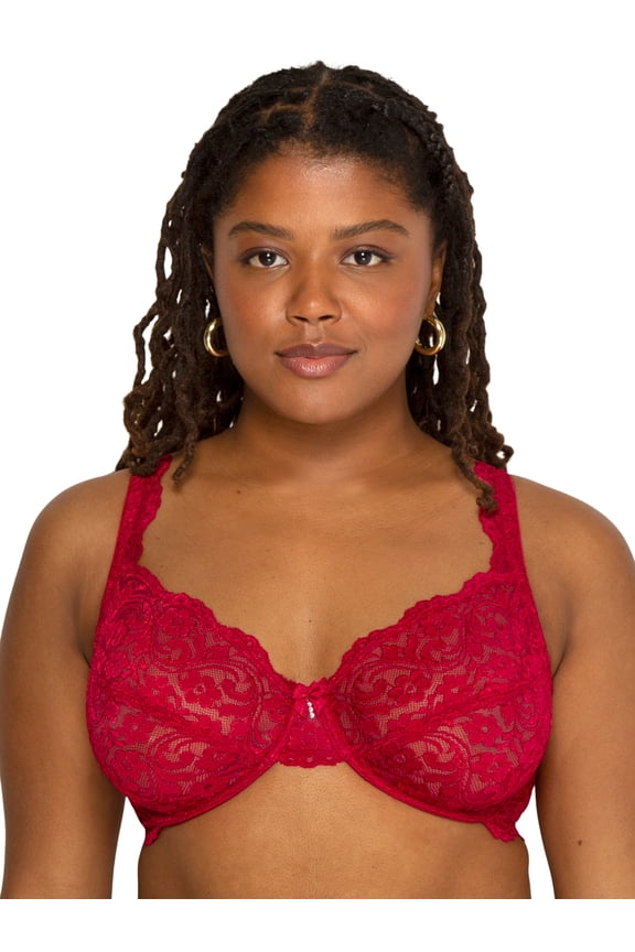Women's Plus Size Signature Lace Unlined Underwire Bra with Added Support