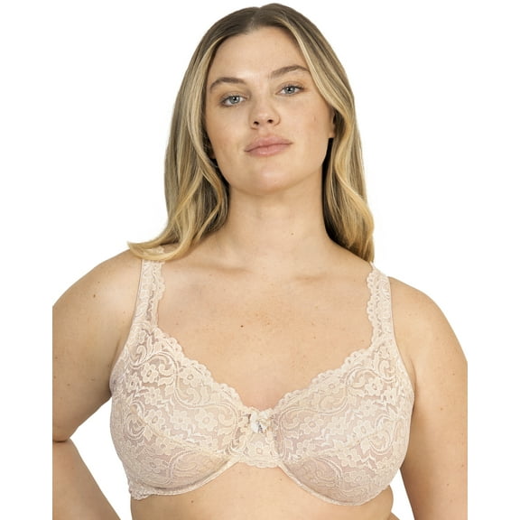 Smart & Sexy Women's Plus Size Signature Lace Unlined Underwire Bra with Added Support