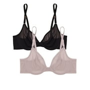 Smart & Sexy Womens Sheer Mesh Demi Underwire Bra, Single and 2-Pack