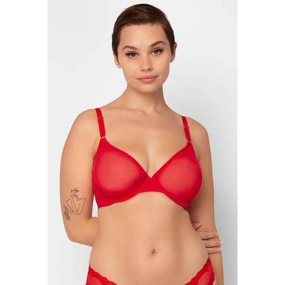 Smart & Sexy Women's Sheer Mesh Demi Underwire Bra, Single and 2-Pack