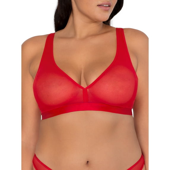 Smart & Sexy Women's Sheer Mesh Plunge Bralette, Style-SA1422