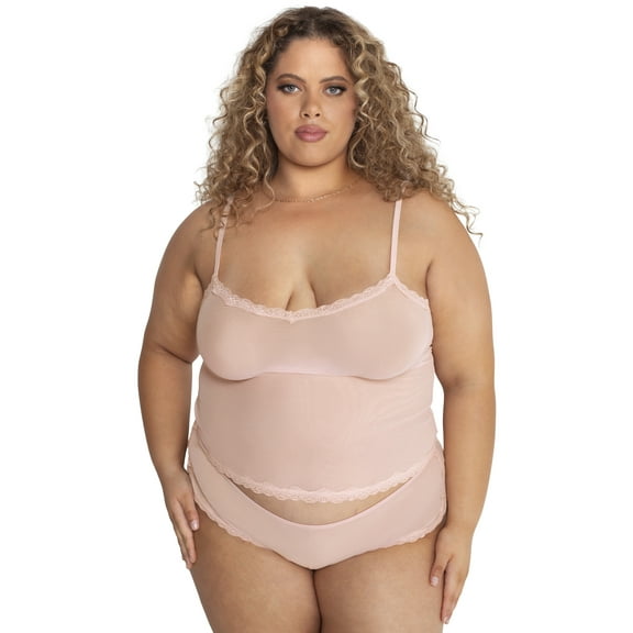 Smart & Sexy Women's Sheer Mesh with Lace Trim Cami and Shorts Lingerie Sleep Set