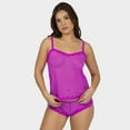 thumbnail image 1 of Smart & Sexy Women's Sheer Mesh with Lace Trim Cami and Shorts Lingerie Sleep Set, 1 of 5