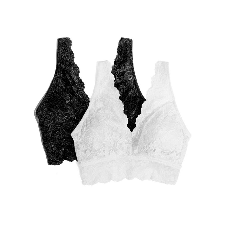 Smart & Sexy Women’s Signature Lace Deep V Bralette, 2-Pack, Style-SA1372