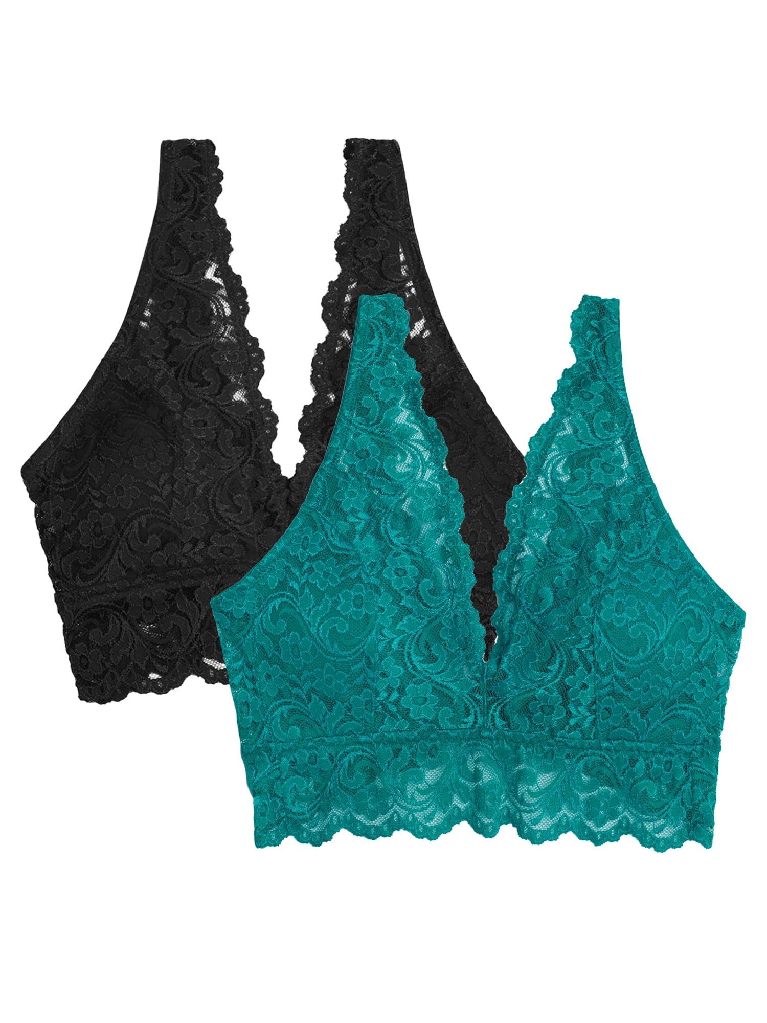 Smart & Sexy Women's Signature Lace Deep V Bralette, 2-Pack, Style-SA1372 